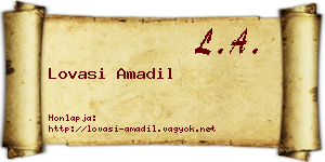 Lovasi Amadil névjegykártya